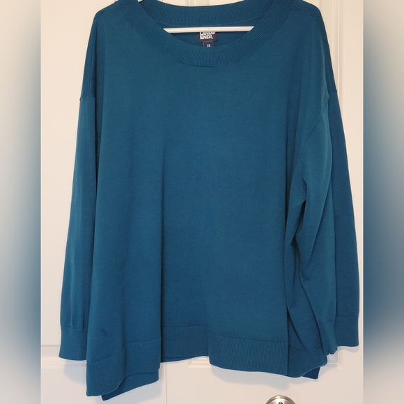 Lands' End Women's Plus Size Scoop Neck Sweater in Midnight Blue - 3X - Picture 2 of 10